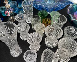 Lots of small crystal and cut glassware
