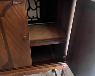 Inside of vintage cabinet