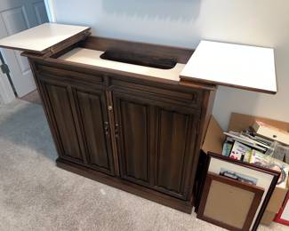 Locking Fold Out Bar/Flip Top Cabinet