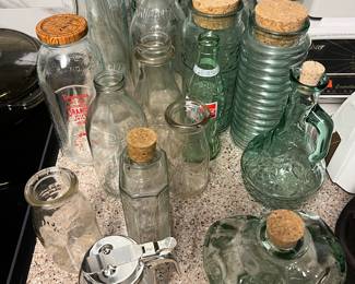 Vintage Milk Bottles, Decorative Glass Containers