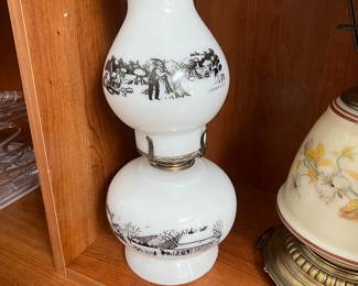 Vtg Currier and Ives lamp