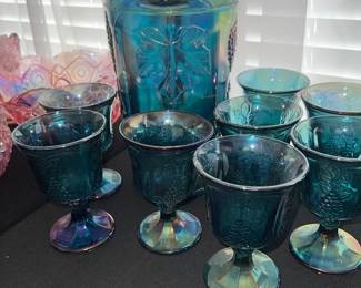 Carnival glass set