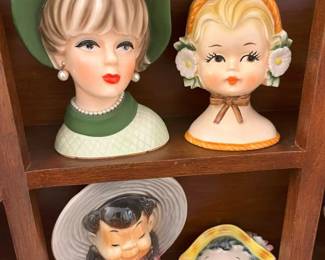 158 Vintage Lady Head Vase Detailmin