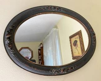 158 Vintage Carved Oval Mirrormin