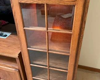 158 Oak Arts Crafts Display Cabinet Entertaimnet Unitmin