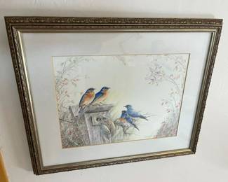 158 Frank M. Hnat Original Bluebird Wildbird Pastelmin
