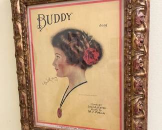 158 Vintage Buddy Jean Lefavre 1919 Framed Sheet Musicmin