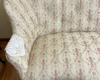 158 Antique Walnut Carved Sofa Upholstery Detailmin