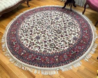 158 Wool 6.5 Round Floral Area Carpetmin