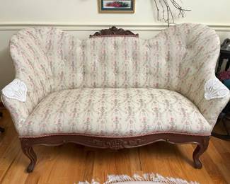 158 Antique Walnut Carved Sofamin