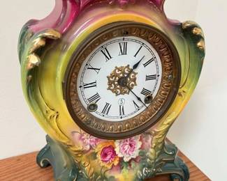158 Ansonia Royal Bonn Vintage Ceramic Mantle Clockmin