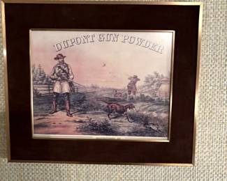 Professionally framed gunpowder advertisement 