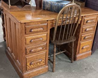 Oak Paneled Desk
