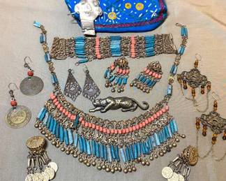Rebajes Silver Ubangi Pin, Egyptian Revival Jewelry More