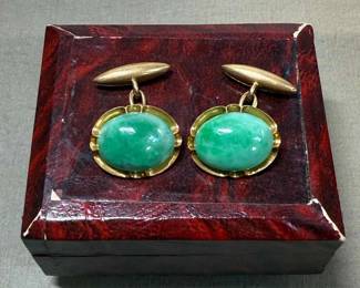 18K Stamped Cuff Links