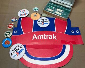 Vintage Pins Amtrak, Kennedy, License Plates Other