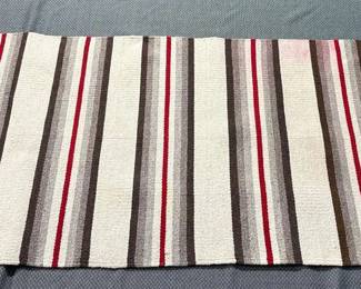 Navajo Double Saddle Blanket Mounted For Wall Display