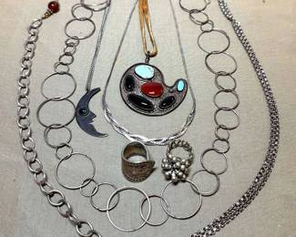 Southwest Style Pendant Necklace Other Silver Pieces