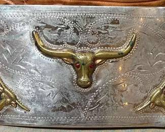 Ricardo Longhorn Western Belt Buckle