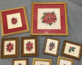 Framed Christmas Cross Stitch by the late Margie Hughes