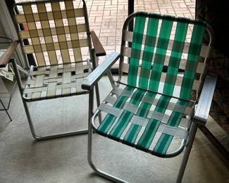 Vintage Webbed Lawn Chairs (Good Condition)