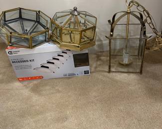 Vintage Brass Light Fixtures/Recessed LED Light Kit