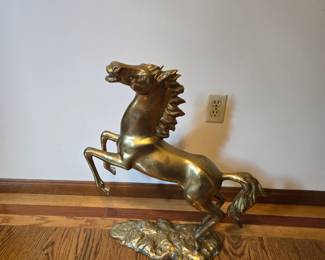 Large Brass Horse