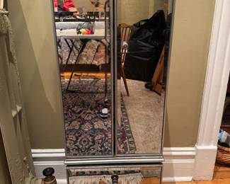 Pier 1 - 2 Door / 2 Drawer Mirrored Jewelry Case (16"W x 12"D x 43-1/2"H)