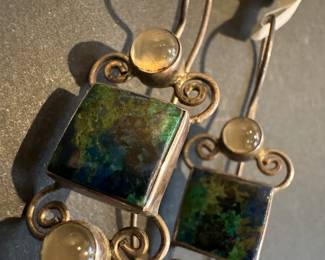 Sterling Silver & Green Peridot Earrings