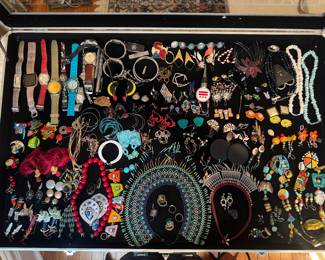 Large Collection of Gold, Silver & Costume Jewelry including watches & accessories