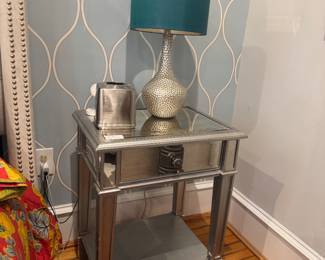 Pier 1- 1 Drawer Mirrored Side Table (22"W x 16"D x 29"H)