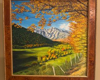 Framed Original Oil on Canvas Landscape Scene Signed by Unknown (