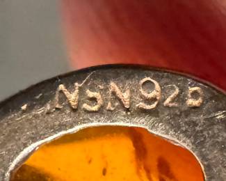 Sterling Silver & Amber Earrings