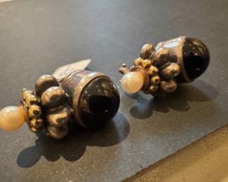 Sterling Silver & Onyx Earrings