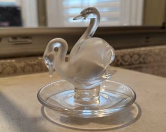 Lalique Crystal Swans