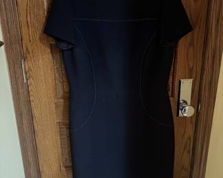 Women's Tahari Black Sheath Dress with Bateau Neckline Size 12