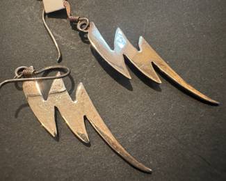 Sterling Silver Lightening Bolt Earrings