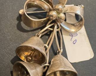 Sterling Silver Bell Brooch