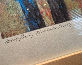 Framed Original Artist Proof on Paper "Blue Lady Series" Signed Alan Braley (17-1/2"W x 21"H)
