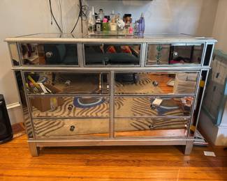 Pier 1 9 Drawer Mirrored Dresser (52"W x 21"D x 36.5"H)