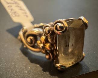 18K Gold & Sterling Silver Smokey Topaz Ring