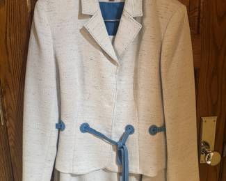 Women's Nipon Boutique White Blazer with Skirt Size 12