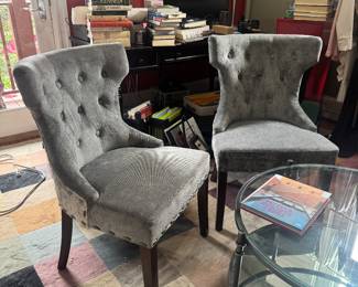 Pier 1 Tufted Upholstered Side Chairs (24"D x 22"W x 35" Back Height)