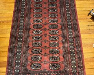 Hand-Knotted Pakistani Wool Bokhara Rug (65"L x 37"W)