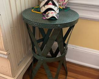 Round Metal Drum Side Table