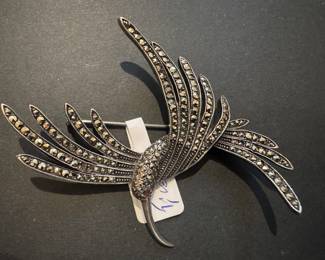 Sterling Silver Marcasite Hummingbird Pin