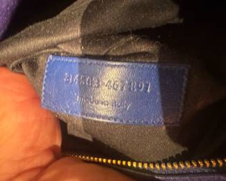 Saint Laurent Paris Blue Leather Boston Bag