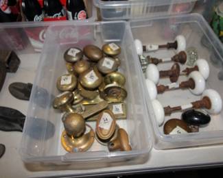 Porcelain & Brass Door Knobs