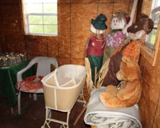 Holiday decor. Doll bassinet