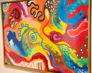 Abstract Painting titled "Speech" by Jindfich Lipa